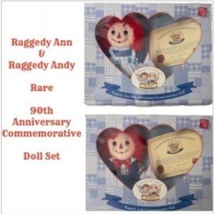 Raggedy Ann & Andy 90th Anniversary Commemorative Vintage Doll Set 2005 Hasbro